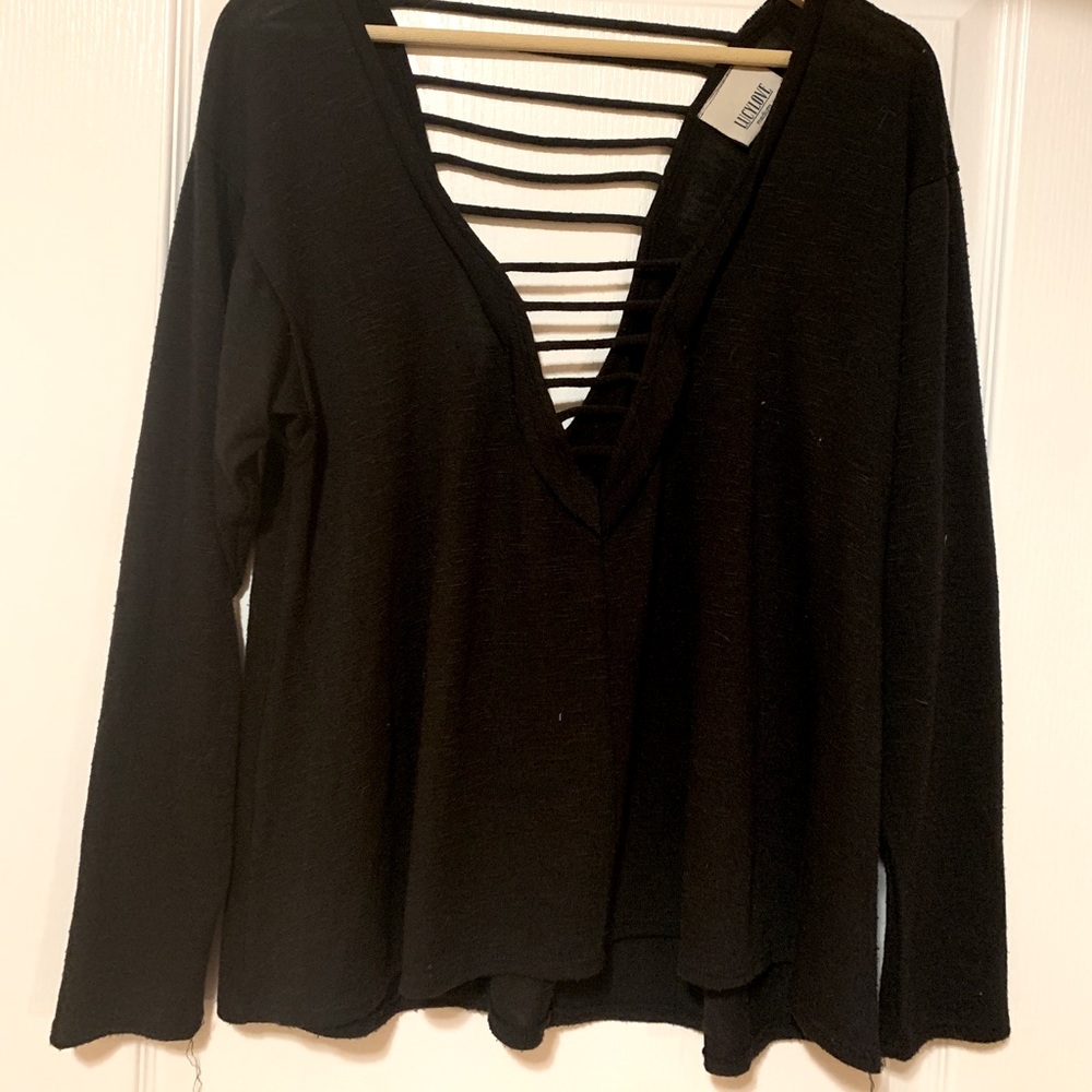 Lucy Love Black V Neck Sweater